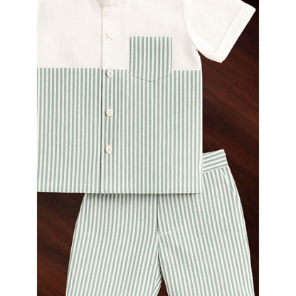 Tilsim by Sagarika Mehrotra Boy Green Jungle Lines Co-Ord Set