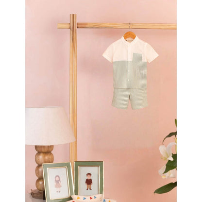 Tilsim by Sagarika Mehrotra Boy Green Jungle Lines Co-Ord Set