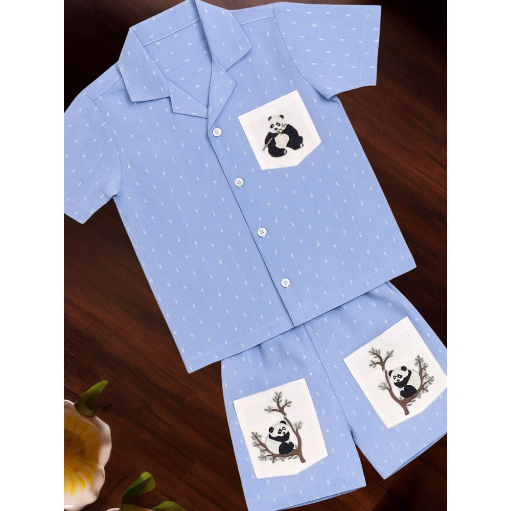 Tilsim by Sagarika Mehrotra Boy Blue Panda Drama Co-Ord Set