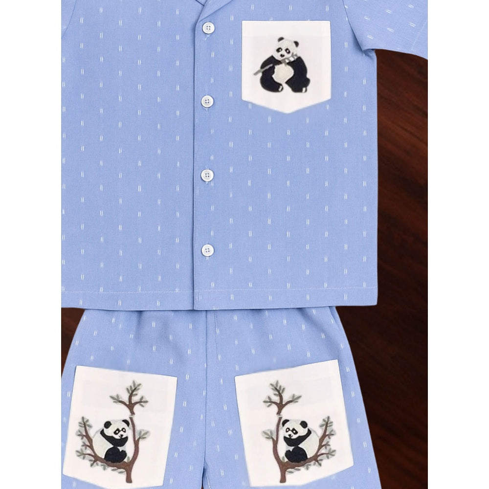 Tilsim by Sagarika Mehrotra Boy Blue Panda Drama Co-Ord Set