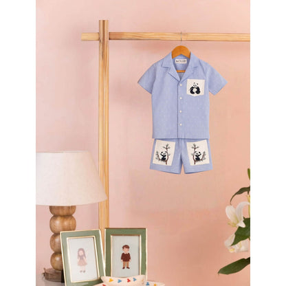 Tilsim by Sagarika Mehrotra Boy Blue Panda Drama Co-Ord Set