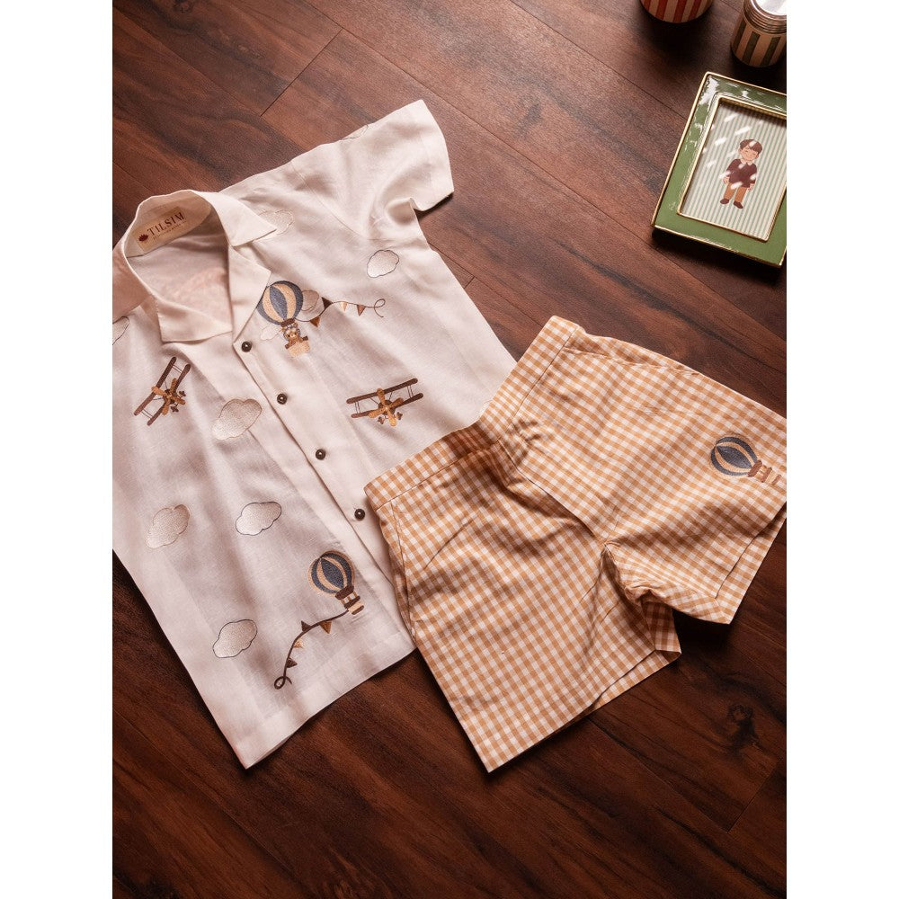 Tilsim by Sagarika Mehrotra Boy White Aero Balloon Co-Ord Set