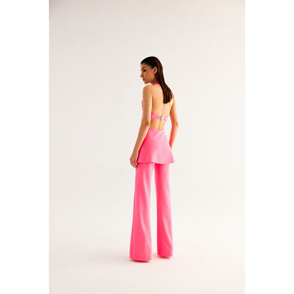 TISHARTH BY SHIVANI Halter Neck Bustier With Skirt Pant (Set of 2)