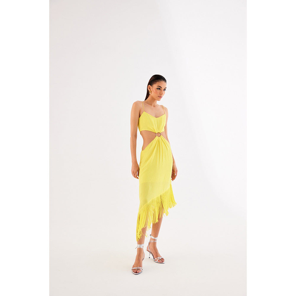TISHARTH BY SHIVANI Waist Cut Out Asymmetric Dress