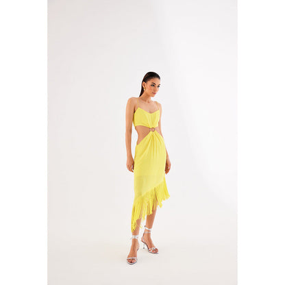 TISHARTH BY SHIVANI Waist Cut Out Asymmetric Dress