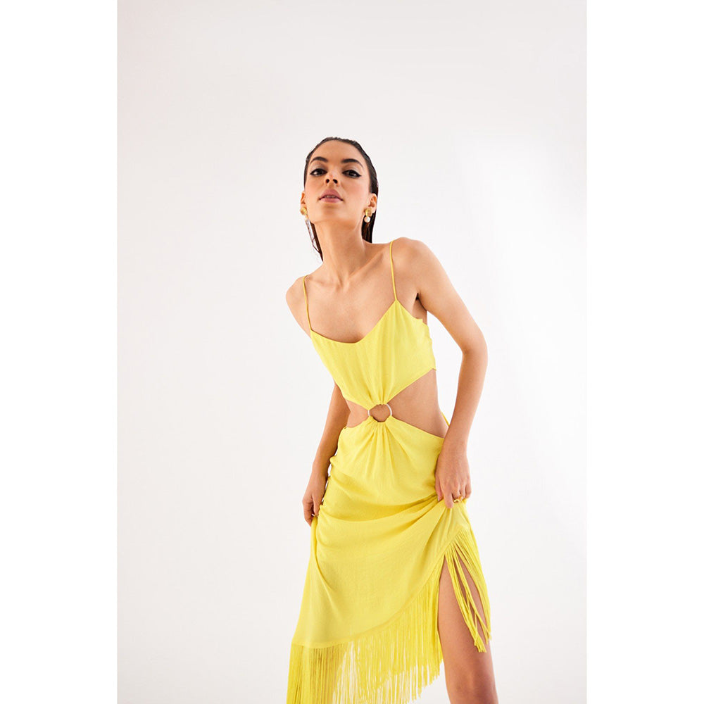 TISHARTH BY SHIVANI Waist Cut Out Asymmetric Dress