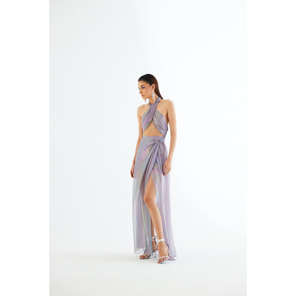 TISHARTH BY SHIVANI Halter Neck Draped Dress