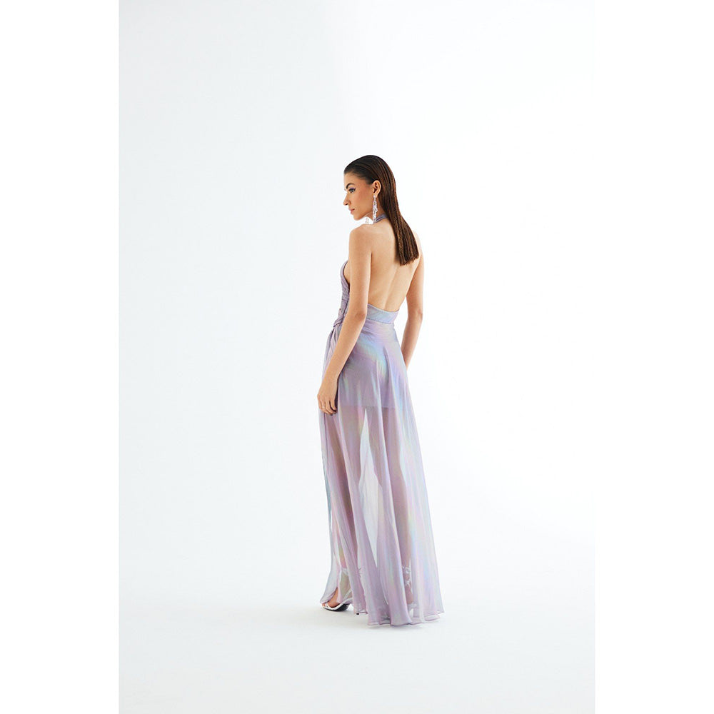 TISHARTH BY SHIVANI Halter Neck Draped Dress