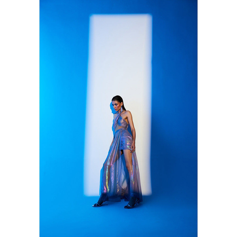 TISHARTH BY SHIVANI Halter Neck Draped Dress