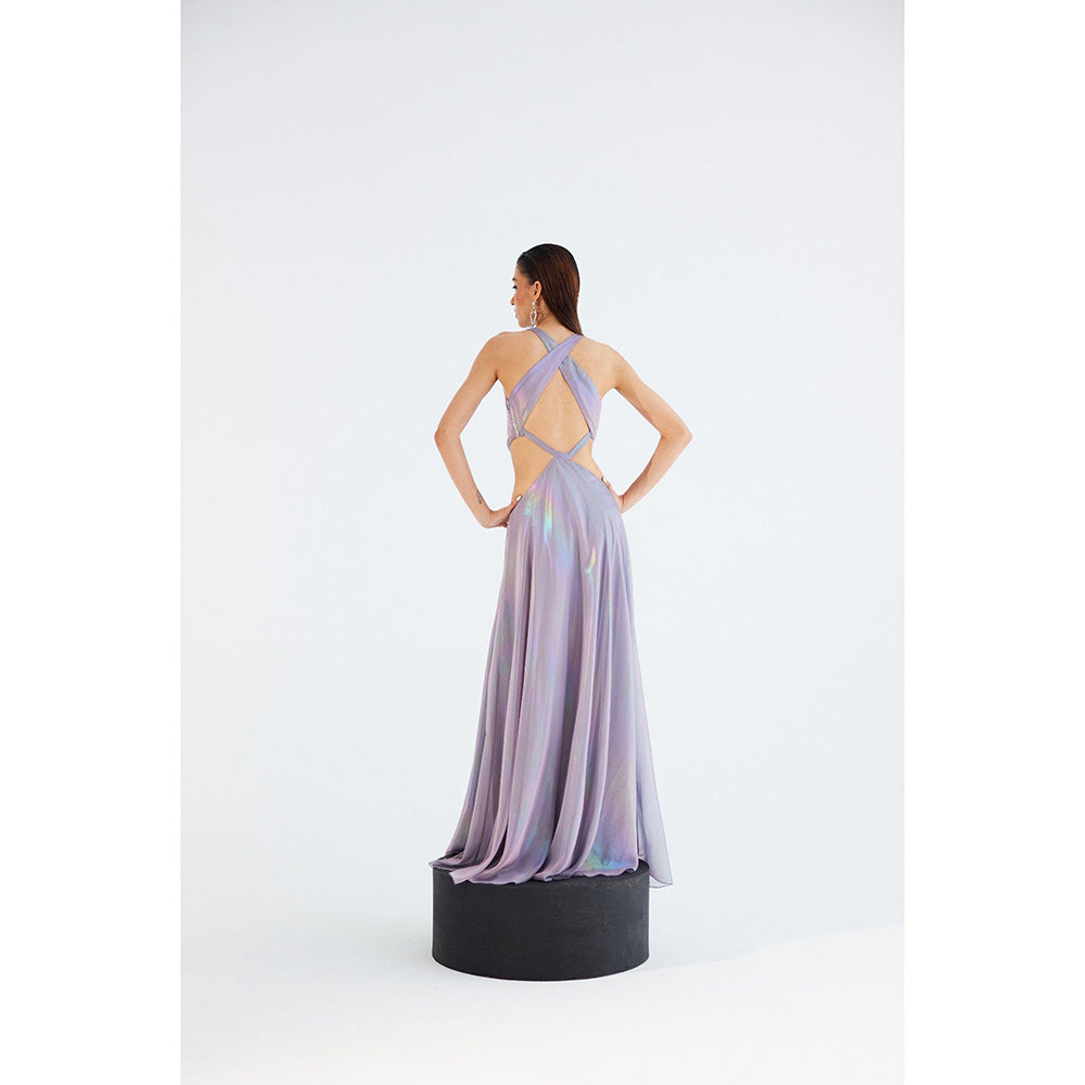 TISHARTH BY SHIVANI Plunging Neck Draped Dress