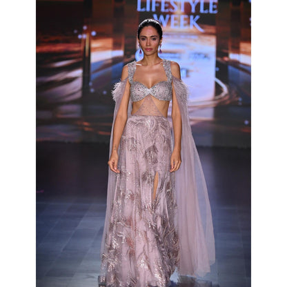 TISHARTH BY SHIVANI Pink Bralette with Tulle Skirt