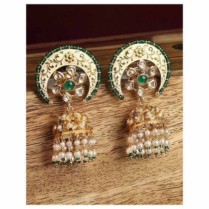 TIZORA White Meena Chand Jhumki