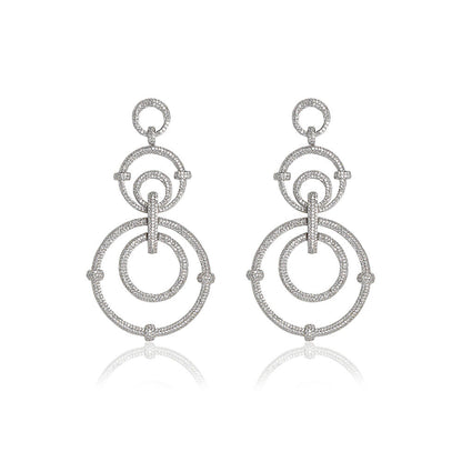 TIZORA Circle Diamonds Danglers