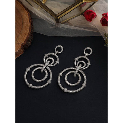 TIZORA Circle Diamonds Danglers