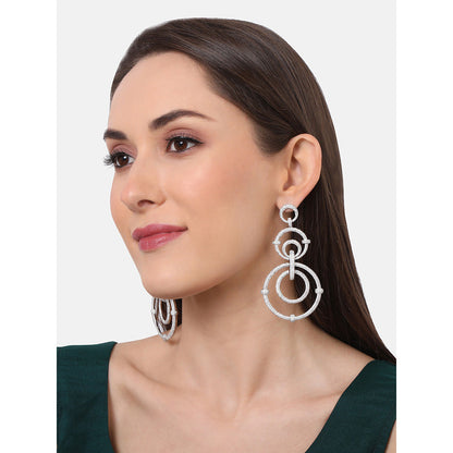 TIZORA Circle Diamonds Danglers