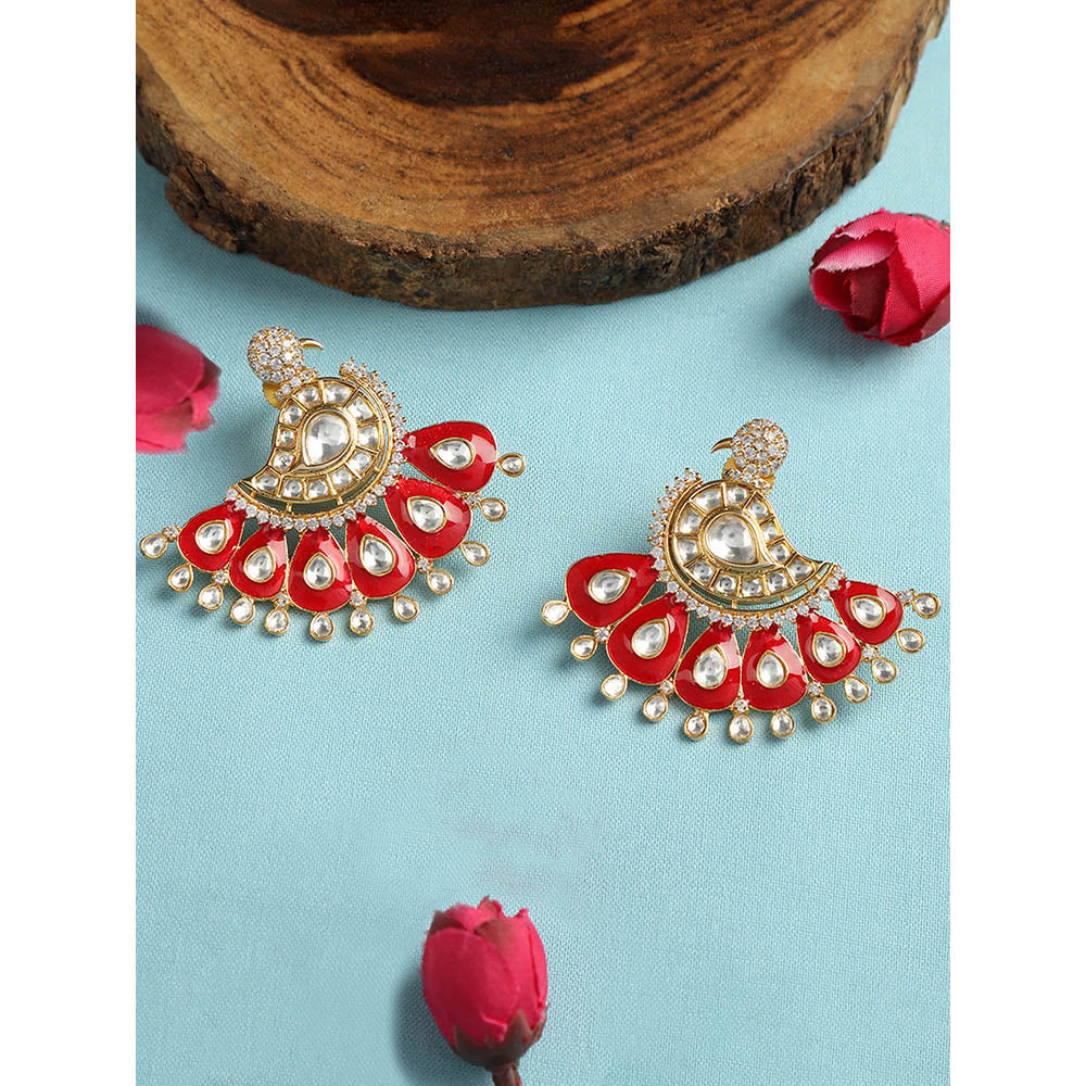 TIZORA Red Peacock Earrings