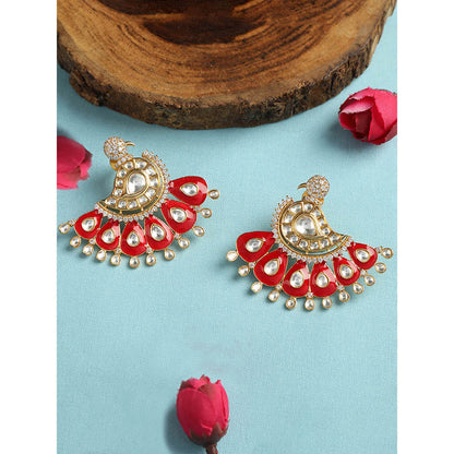 TIZORA Red Peacock Earrings