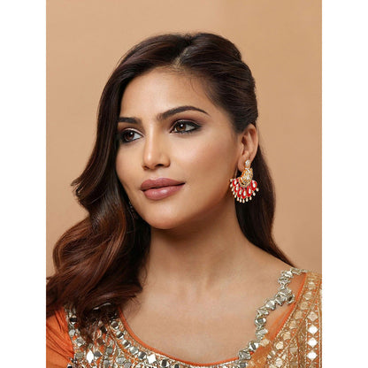 TIZORA Red Peacock Earrings
