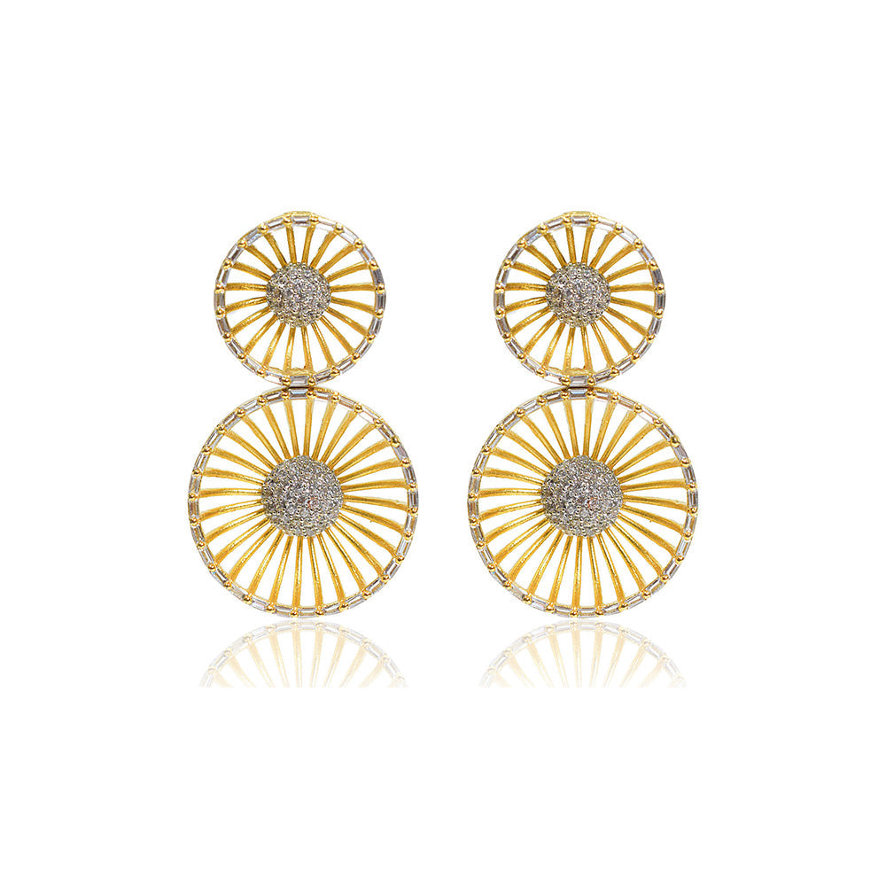 TIZORA Diamond Cup Shaped Party Earrings