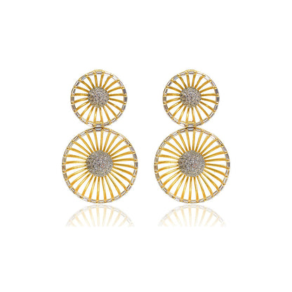 TIZORA Diamond Cup Shaped Party Earrings