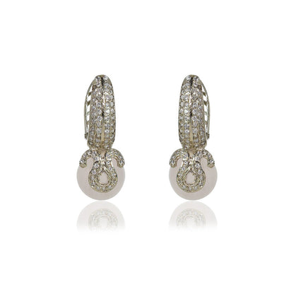 TIZORA White Quartz Bali Earrings