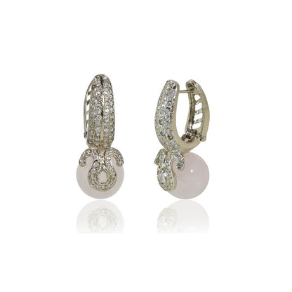 TIZORA White Quartz Bali Earrings