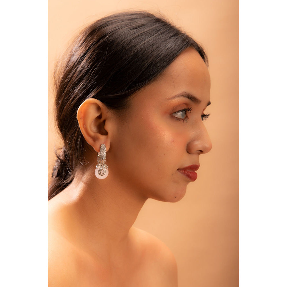TIZORA White Quartz Bali Earrings