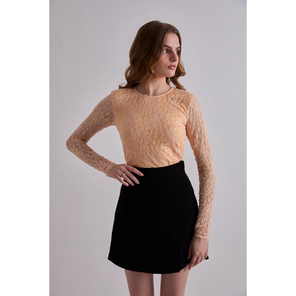 Torsha Net Result Lace Orange Top