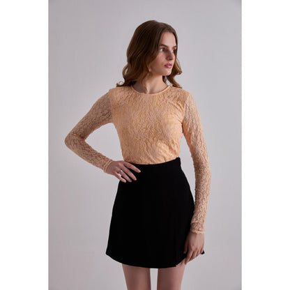 Torsha Net Result Lace Orange Top