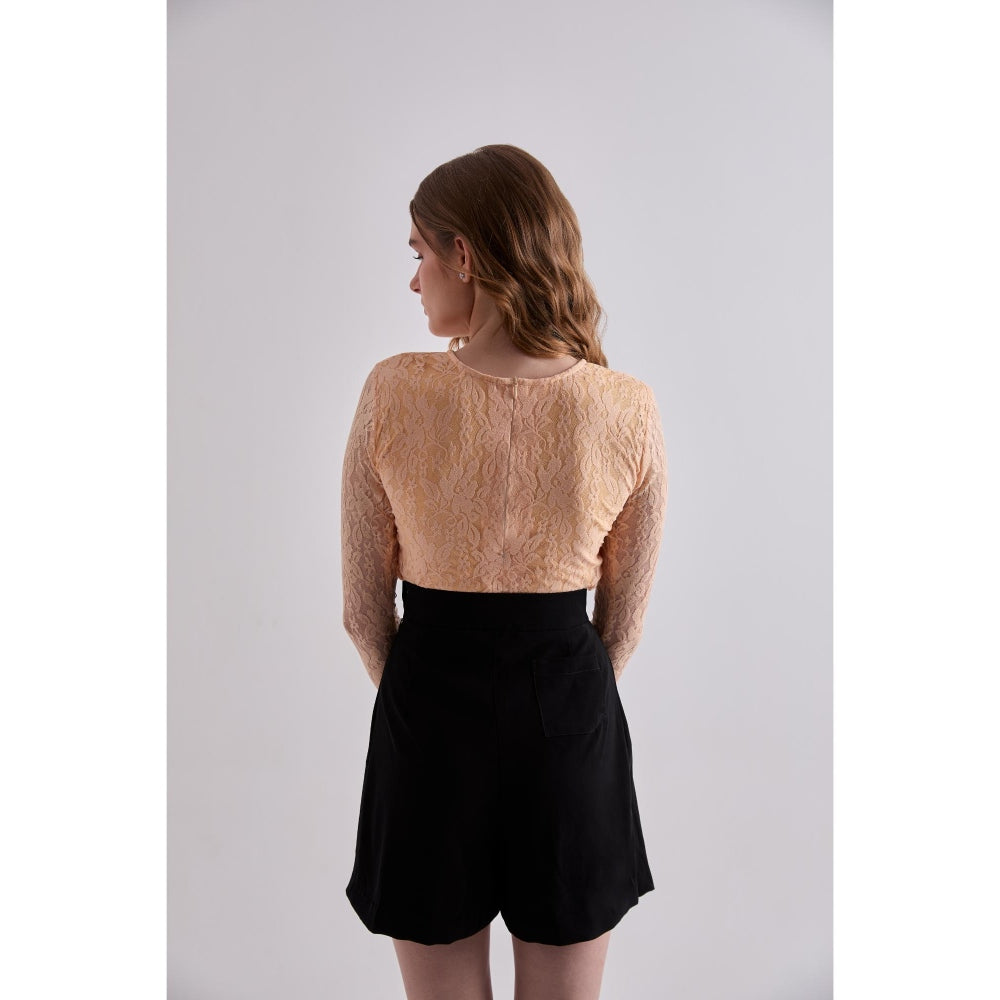 Torsha Net Result Lace Orange Top