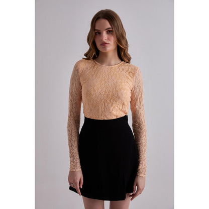 Torsha Net Result Lace Orange Top