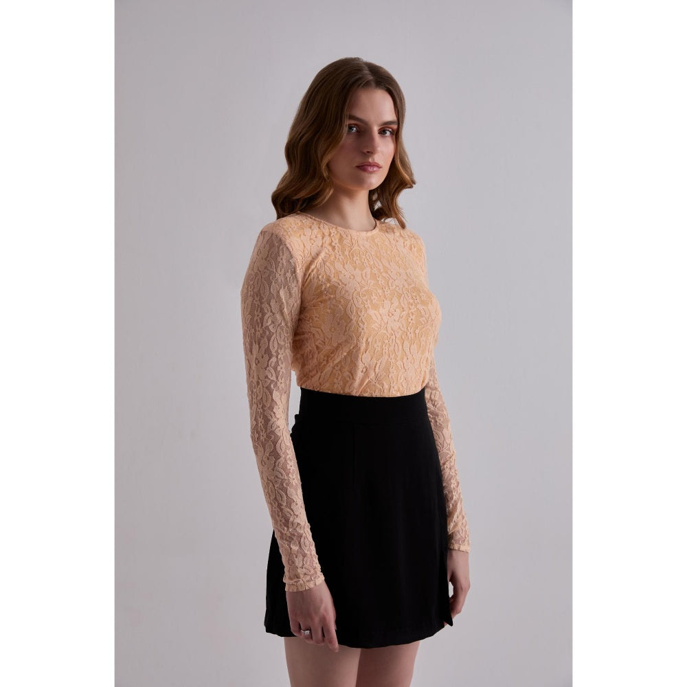 Torsha Net Result Lace Orange Top