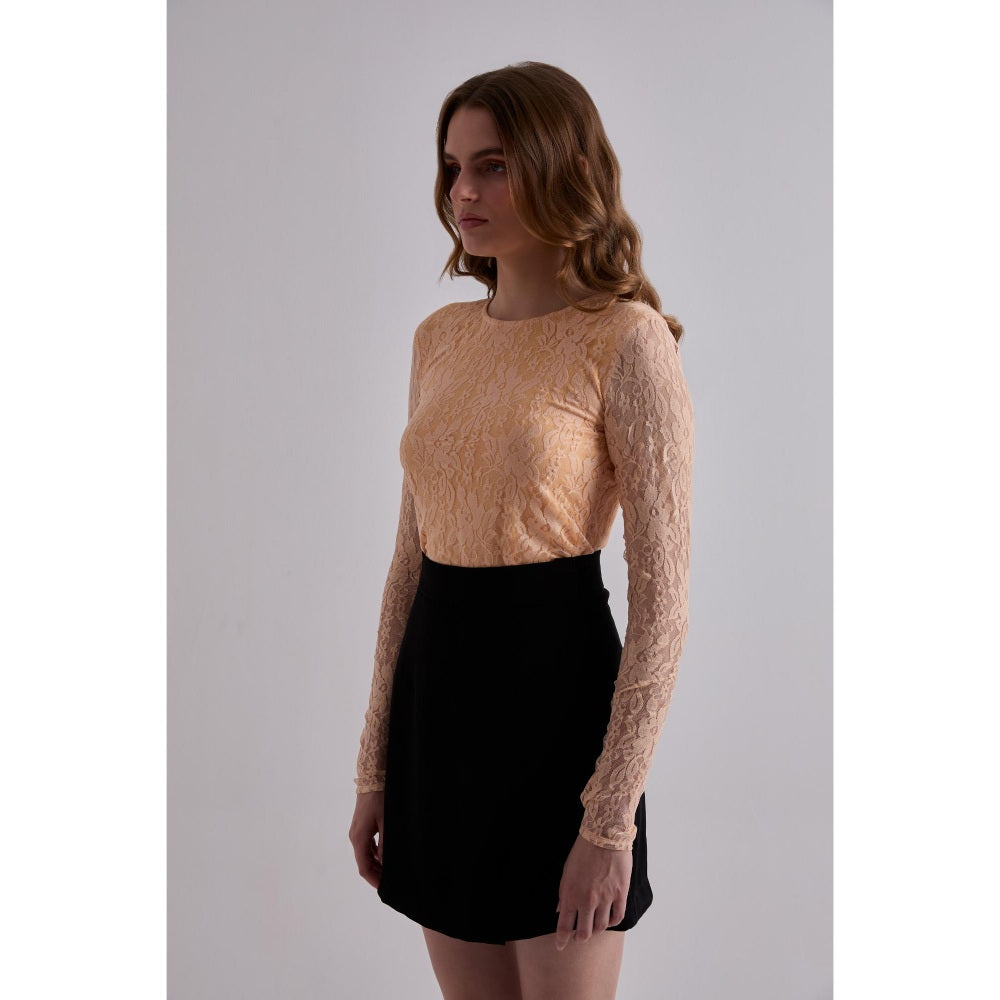 Torsha Net Result Lace Orange Top