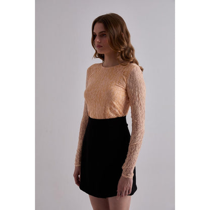 Torsha Net Result Lace Orange Top