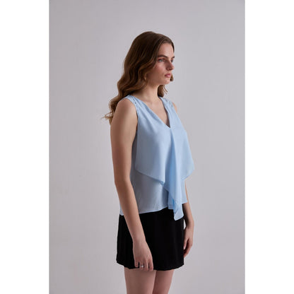 Torsha Ocean Breeze Georgette Blue Top