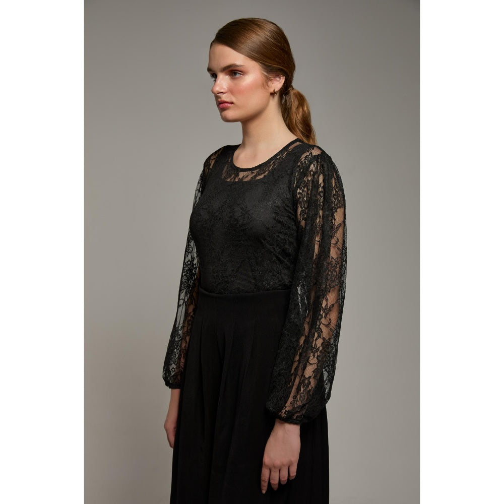 Torsha Dark Empress Black Lace Top