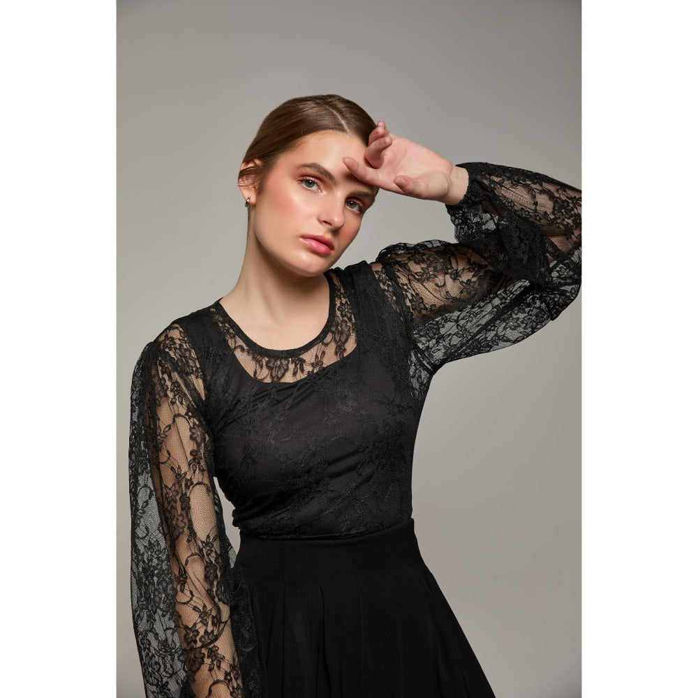 Torsha Dark Empress Black Lace Top