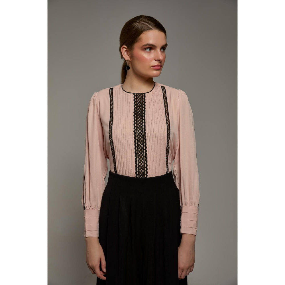 Torsha Peach Ember Lace Top