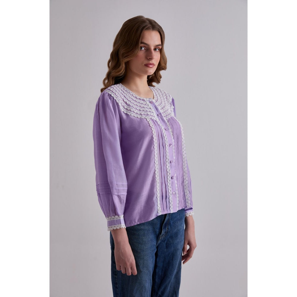 Torsha Purple Haze Cotton Lace Shirt