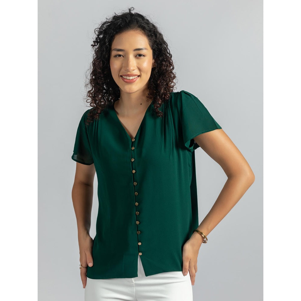 Torsha Green Solid Shirt