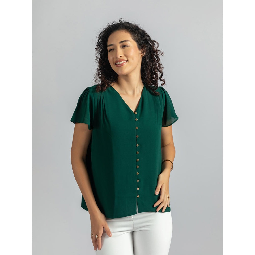Torsha Green Solid Shirt