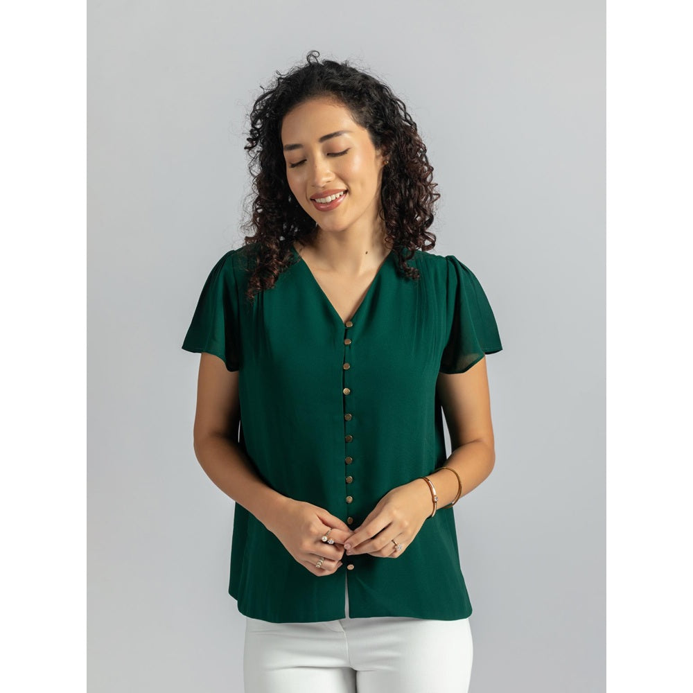Torsha Green Solid Shirt