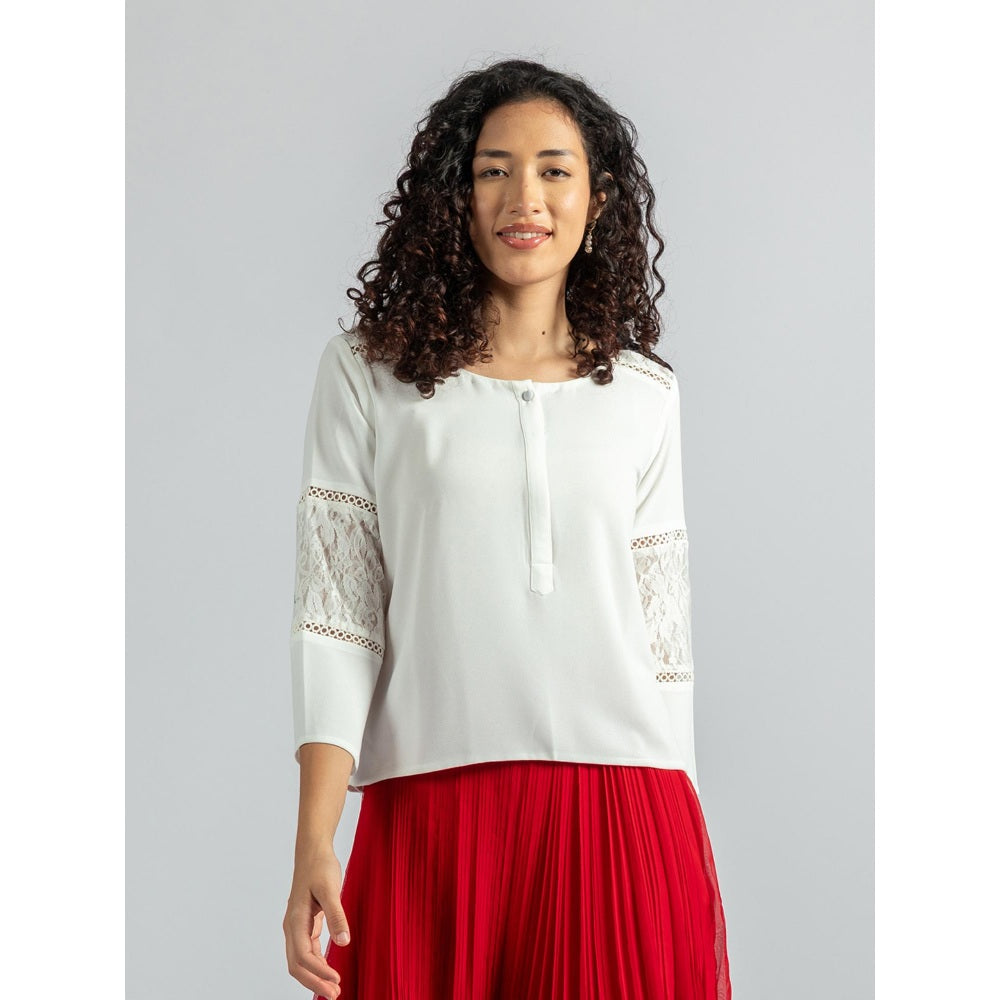 Torsha White Georgette Top