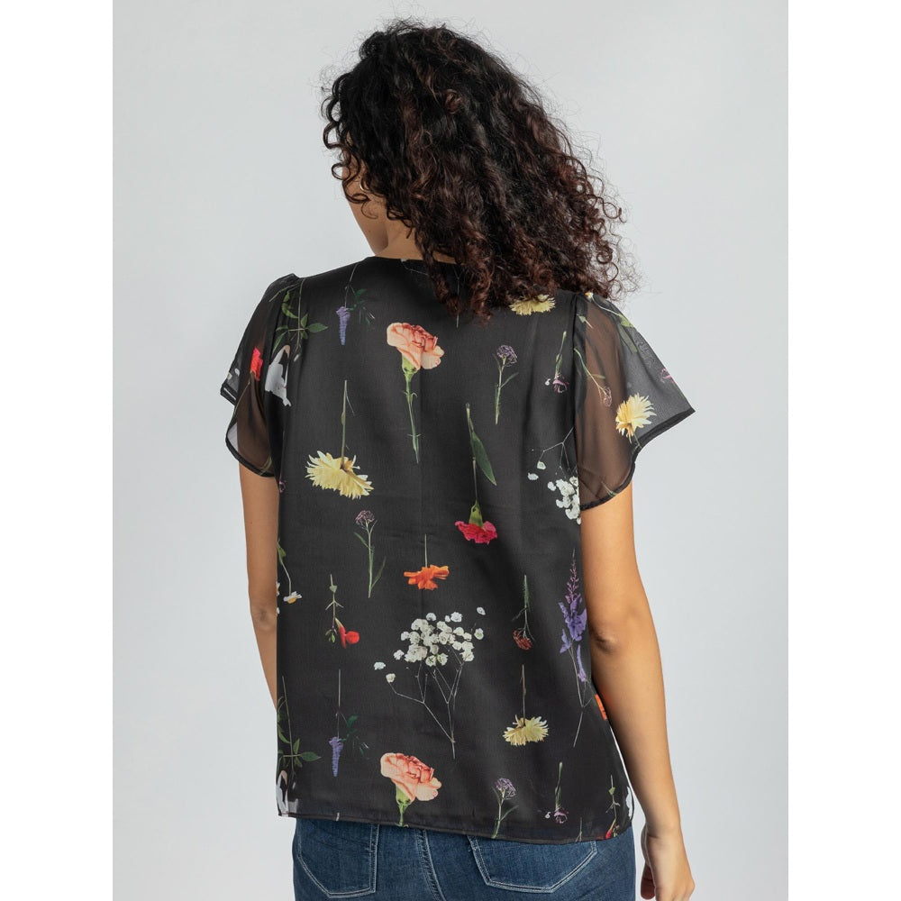 Torsha Black Shirt Golden Button Forever New