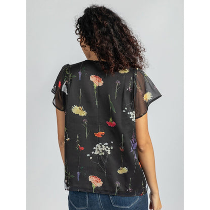 Torsha Black Shirt Golden Button Forever New