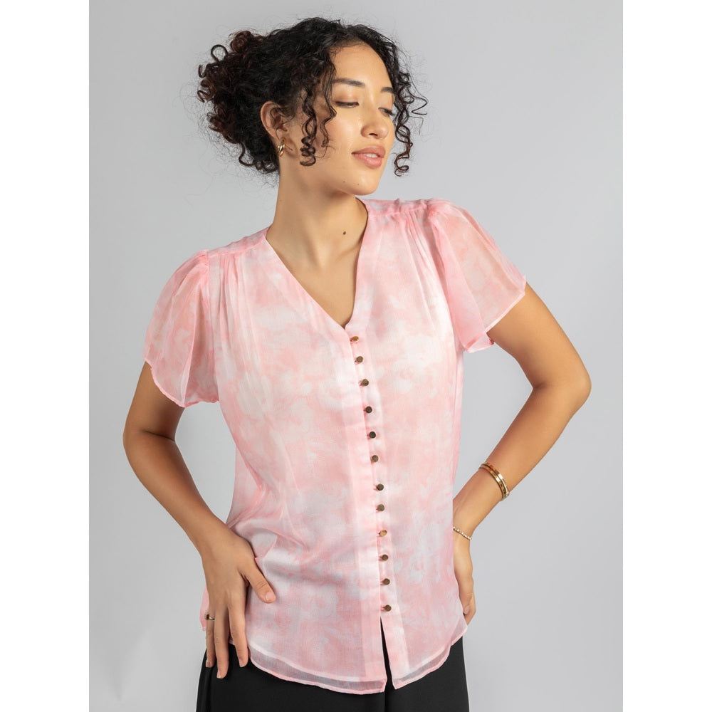 Torsha Pink Shirt Golden Button Forever New