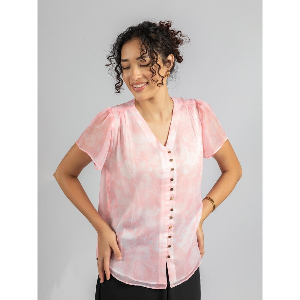 Torsha Pink Shirt Golden Button Forever New
