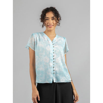 Torsha Blue Shirt Golden Button Forever New