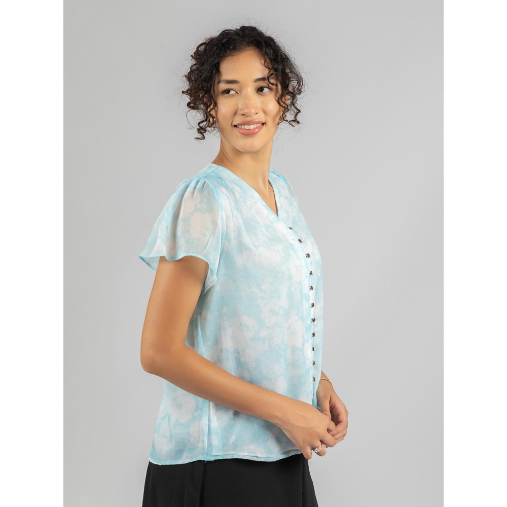 Torsha Blue Shirt Golden Button Forever New