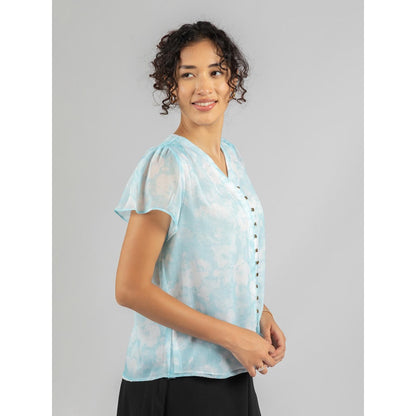 Torsha Blue Shirt Golden Button Forever New